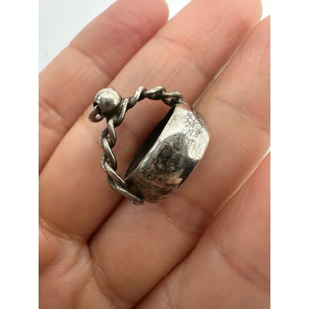Antique Victorian sterling silver spinner charm pendant